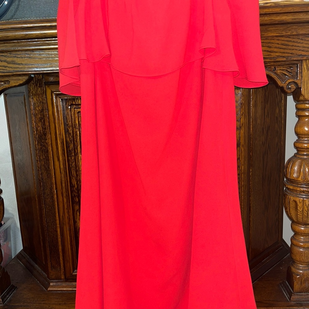 H by Halston Red Off-Shoulder Dress